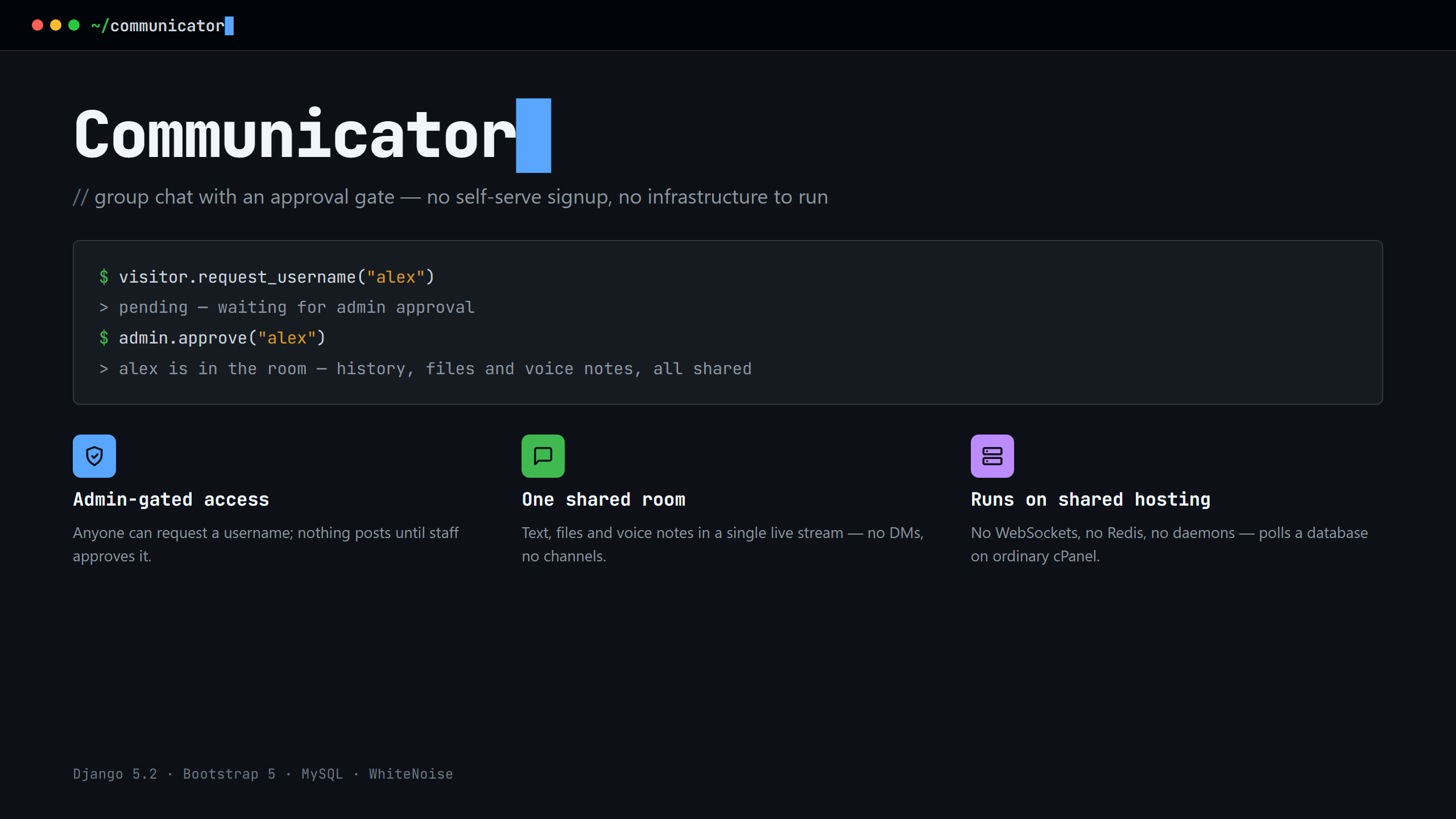 Screenshot of Communicator